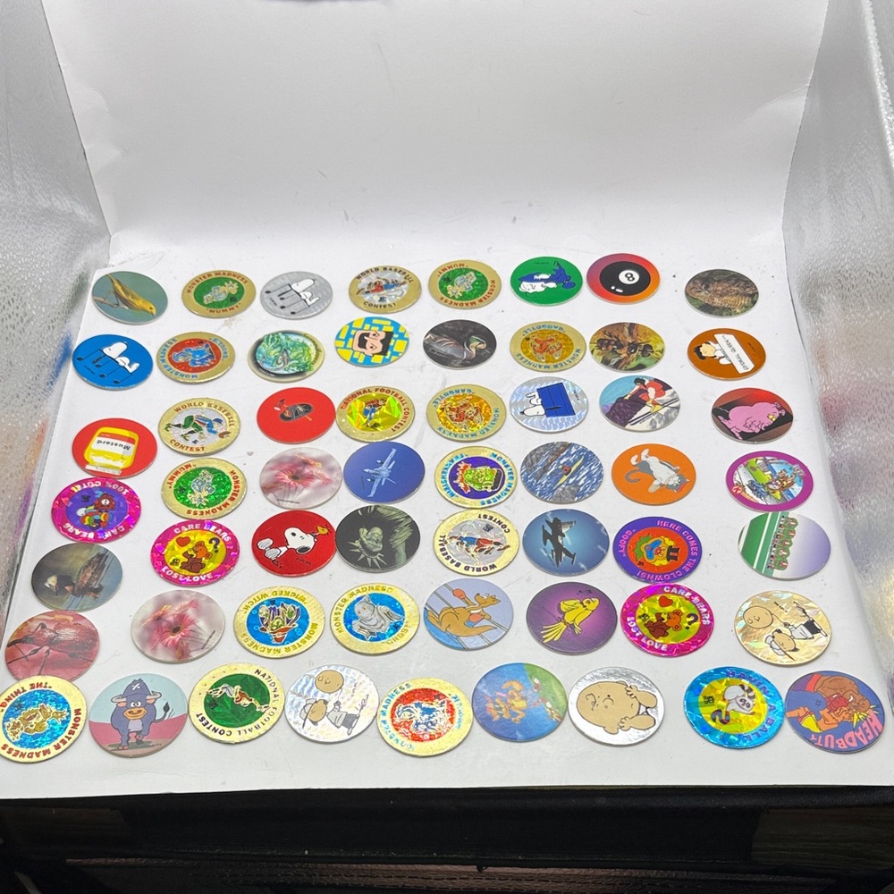 Vtg POG Collectible Toy Lot Bundle 57 Piece Peanuts Monster Madness Trading Card